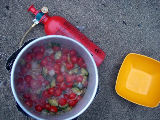 leckeres Essen am ersten Tag auf dem West Coast Trail